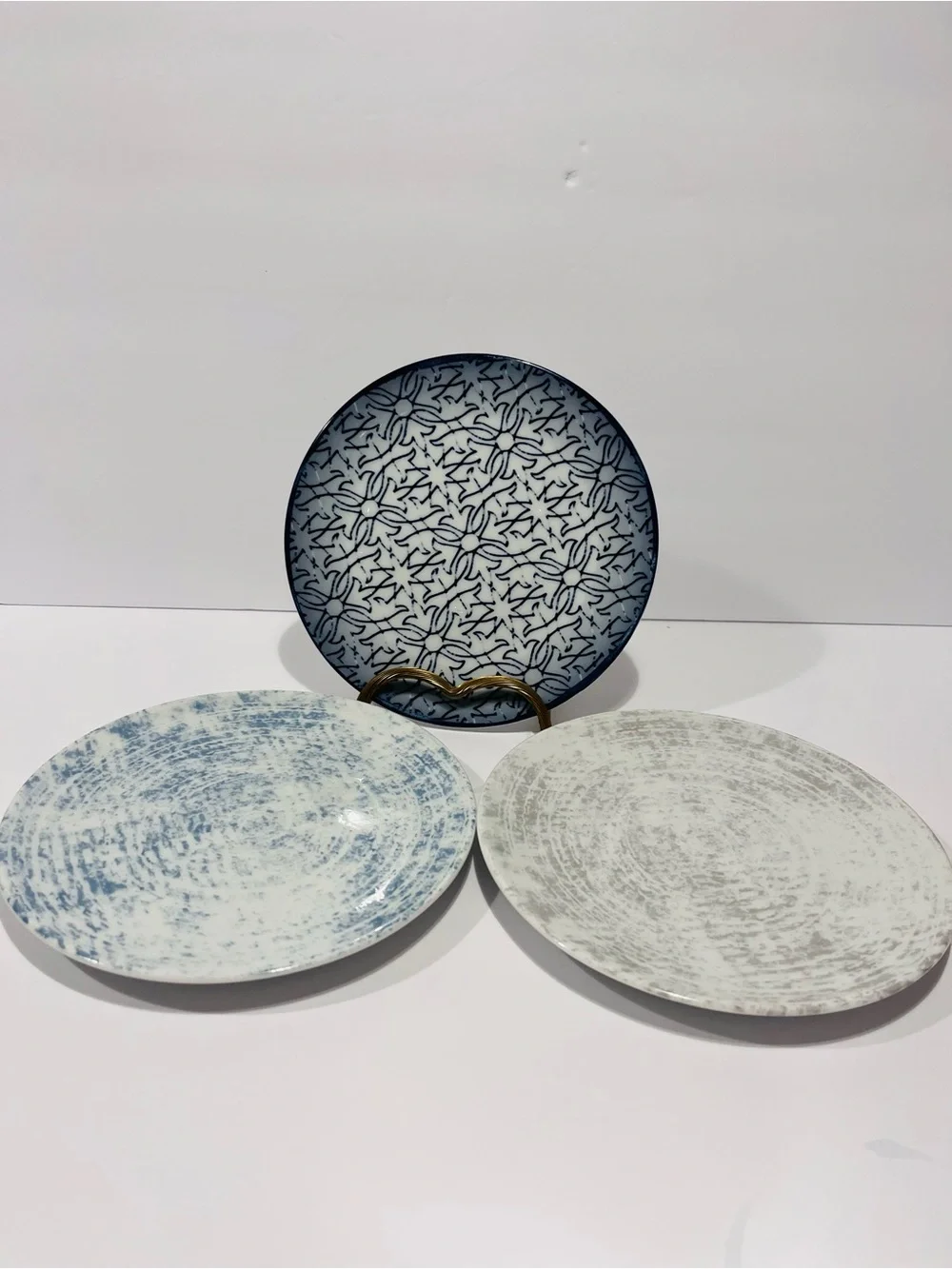 Schonwald Shobby Chic Mix & Match Pattern Set of 3 Fruit or Salad Plates 615,616
